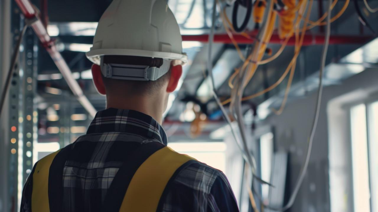 Engenheiro realizando vistoria técnica em imóvel